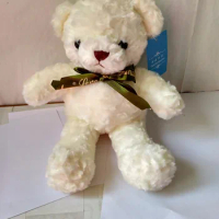 cute plush bow bear toy white teddy bear doll gift about 35cm 0572