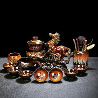 全城熱賣 - 自動茶具套裝觸碰出水新款貔貅家用自動沖茶器泡茶專用茶壺高階砂金馬到成功+道～（泡沫裝）