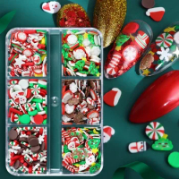 Christmas Christmas Nail Charms Sprinkle Polymer Clay Slices Slimes Flake DIY Snowflakes Xmas Nail Accessories Holiday Manicure