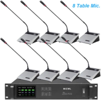 High-end Digital Wireless 8 Table Gooseneck Conference Microphone 8 Desktop Cardioid Mic Speech System MiCWL A10M-A117-T8