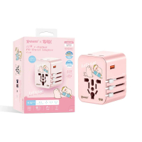 XPOWER X Lulu The Piggy TA3B JY-312-L1 25W 雙 Type-C/單 USB 四口輸出旅行轉接器 粉紅色(V018) 