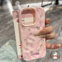 เคสไอโฟน 13 11 ลูกแมวสีชมพูน่ารักโบกริ้วอ่อนนุ่ม สำหรับ IPhone 17 16 11 13 15 14 12 Pro Max 17Pro 6 