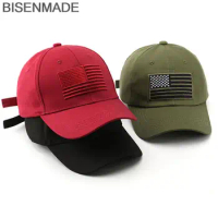 BISENMADE Baseball Cap For Men And Women USA Flag Embroidery Hat Casual Washed Cotton Snapback Hat VINTAGE Do Old Military Hats