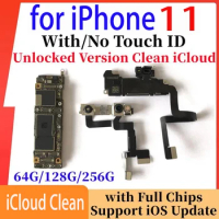Motherboard For iPhone 11 With Face ID Clean iCloud 64g/128g/256gb Unlocked Mainboard Support Update Plate Full Tested Free id