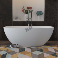 【浴缸】盆森01款人造石浴缸小戶型家用一體獨立式酒店橢圓情侶網紅浴缸