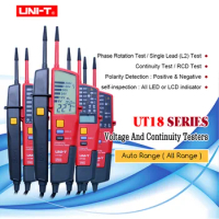 UNI-T UT18 Series handheld Voltage and Continuity Tester 3-phase voltage and phase sequence/On-Off Test/RCD Tester