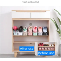 White Storage Shoe Savers Rack 5pcs Space Adjustable Bedroom Double Shelf s Organizer Cabinets Plastic Warderobe