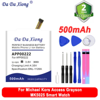 High Quality DaDaXiong APP00222 500mAh Replacement Battery For Michael Kors Access Grayson MK5025 Smart Watch + Free Tools