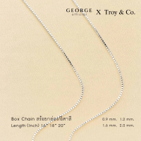 สร้อยคอเงินแท้โซ่กล่อง/อิตาลี 0.9 mm. สร้อยอิตาลีเงินแท้ 92.5% Box Chain sterling silver necklace S9