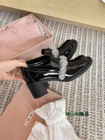 YOYO精選~Maison Margiela MM6大頭水晶瑪麗珍鞋2023年新款瑪麗珍女鞋粗-Misaki精品