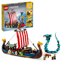 福利品【LEGO 樂高】創意百變系列3合1 31132 維京海盜船和塵世巨蟒(益智玩具 海盜)