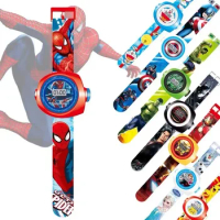 Hot Selling Disney Peripheral Toy Watch Spider Man Mickey Ice Queen Children's Cartoon Watch 3D Projection Electronic Watch