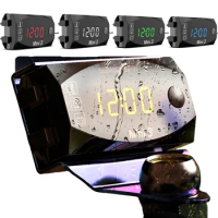 3 In 1 Motorcycle Electronic Clock IP67 Waterproof Digital Time Clock Thermometer Voltmeter LED Digital Universal Watch 12V