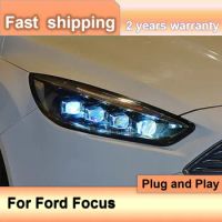 Car Accessories for Ford Focus Head Lights 2015-2018 Ford Focus Head Lamp DRL Turn Signal High Beam Projector Lens