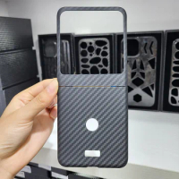 Real Kevlar Carbon Fiber Case for Motorola Moto Razr 40 Ultra Flip Phone Protective Foldable Lightweight and Hard Back Cover