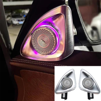 Car 3 Colors Audio Led Ambient Light MB Rotary 4D Tweeter Treble Luminous Speaker For Mercedes Benz C Class W205 C180,C200 C250