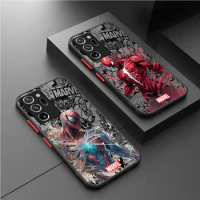 Matte Case for Samsung Galaxy Note 10 Plus 8 9 S21 S22 S23 S24 Ultra Note 20 Ultra Marvel Retro Spiderman Ironman Cover