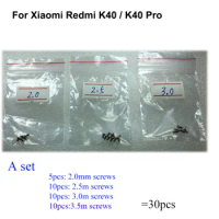 30PCS a set Silver Screw For Xiaomi Redmi K40 mainboard motherboard Cover Screws Repair Parts For Xiaomi Redmi K 40 Pro