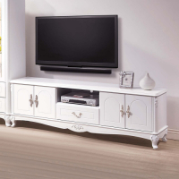 Boden-艾莉雅6尺法式歐風白色電視櫃/長櫃/視聽櫃-181x43x60cm