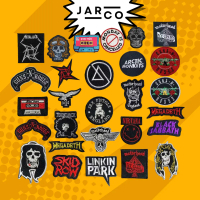 Emblem Patch Bordir Jahit Kecil Badge Karakter Band Rock Metal Keren Tengkorak Keren Patch Bordir