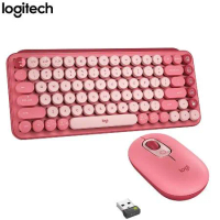 【Logitech 羅技】POP KEYS + MOUSE 無線機械式鍵盤+無線藍牙滑鼠(魅力桃)送BOLT接收器*