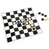 24PCS Wooden International Draught Checker Game Set Wood Chess Pieces With Chessboard Children's Educational Games Toy