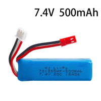 7.4V 500mAh 20C Lipo Battery 2s 721855HP with Charger for A202 A212 A222 A232 A242 A252 4WD RC toys Car model parts