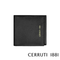 【Cerruti 1881】限量2折 義大利頂級小牛皮鈔票夾零錢包皮夾 全新專櫃展示品(黑色 CEPD06162M)