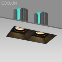 COOJUN Embedded LED Ceiling Spotlight 7W 12W 24W 21W 36W Living Room Frameless Single Head Three Heads Downlight COB AC85V-265V