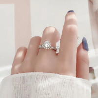 【KT DADA】純銀戒指 求婚戒指 鑽戒 銀戒指 莫桑鑽戒指 個性戒指 韓國戒指 閨蜜戒指 大戒指 生
