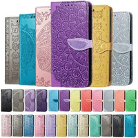 Flip Leather Case For Xiaomi 10 Lite Pro Ultra 10S 10T Lite Card Wallet Phone Book Cat Dog Mandala Leaf Embossing Housing Stand