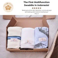 AKUSVARA - Tres Sky Zebra Swaddle Set, Bedong Multifungsi untuk Bayi