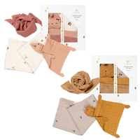 丹麥 Fabelab 有機棉紗布巾禮盒組(2款可選)彌月禮|安撫巾|包巾
