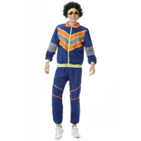 Purim Halloween 1960's 70's 80's Hippies Costume Man Adult Rock Disco Costumes Cosplay Carnival Party Fancy Dress