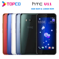 HTC U11 Dual 128GB Original Unlocked GSM 3G&amp;4G Android Mobile Phone Octa Core 5.5" 12MP&amp;16MP 6GB RAM 128GB ROM Fingerprint NFC