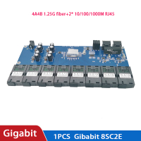 Gigabit Switch Ethernet 8F2E Fiber Optical Media Converter 8พอร์ต1.25G SC 2 RJ45 101001000M 8 SC PCBA บอร์ด