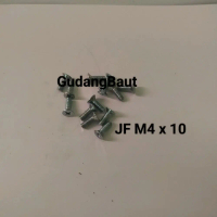 50Pcs Baut JF M4x10 M4x12 M4x15 M4x20 M4x25 M4x30 M4x60 Baut Putih Obeng