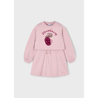 ชุดเสื้อและกระโปรง 2 piece fleece dress Pink