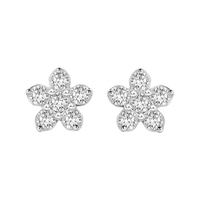 ต่างหูเพชรน้ำ 99 (E-Color) 105E0725-03 สี Silver
