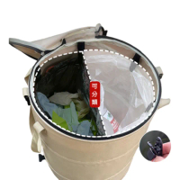 【愛家樂】多功能加厚戶外折疊垃圾桶 露營垃圾桶 折疊收納袋 折疊髒衣籃 洗衣籃 野餐收納桶(M號)