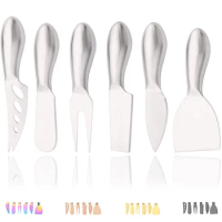 6Pcs Cheese Cutter Knife Slicer Kit Mini Knife Fork Stainless Steel Cutlery Butter Spatula Tools Kitchen Cheese Knives Set