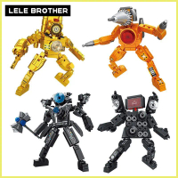 Mainan Edukasi Skibidi Toilet Block 3D Puzzle 4in2 Titan Clock Man Mainan Anak Laki-laki