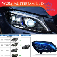 upgrade W205 LED Headlight For Benz 2015-2021 W205 MultiBeam LED Headlight C63 C300 C180 C200 C260 New dynamic turn signal DRL