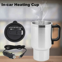 Car Electric Kettle Stainless Steel 450ml Kettle Pot Heated Automatic Shut Off for Water Tea Coffee Milk Car Kettle Thermos