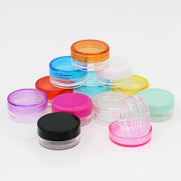 10pcs/lot 3ml 5ml Cosmetic Cream Jars Plastic Make-up Packaging Cream Portable Transparent Cartoons Box Refillable Bottles