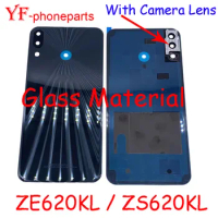 TOP Quality Glass Material For Asus Zenfone 5 2018 ZE620KL 5Z ZS620KL Back Battery Cover With Camera Lens Housing Case Parts