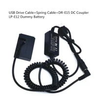 USB Drive Cable adapter+ LP-E12 Dummy Battery DR-E15 Coupler for Canon EOS Rebel SL1 100D Digital Cameras ACK-E15 Adapter