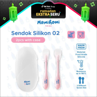Momi Homi Sendok Makan Bayi Silikon Isi 2 pcs Sendok Mpasi Peralatan Makan Bayi Silicone BPA FREE Le