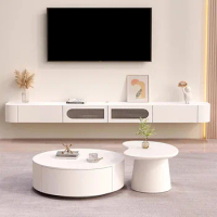 Luxury Wall Mount Tv Table Theater Storage Simple Solid Wood Hanging Modern Mobile Tv Table Pedestal Muebles Hogar Furniture