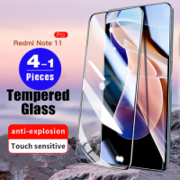 1-4Pcs full cover Tempered Glass For redmi note 11 SE 11E 11S 5G 11T pro plus max 10 10S 9 9S screen protector protective film